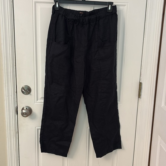 Quince linen pull on pants size large black - Picture 1 of 5